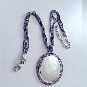 Chico’s Silver tone round pendant on multi-strand chain - Multi strand necklace